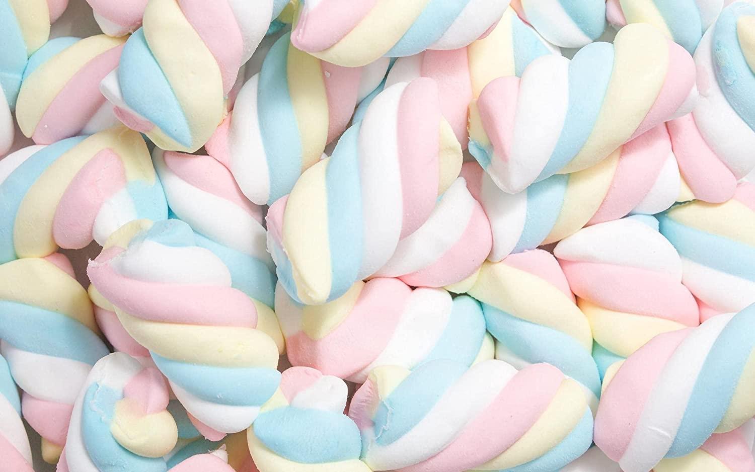 CHATOKDE CHATOKDE Marshmallows Pure Veg - 50 Pieces | Twisted Shape Strawberry/Vanilla Flavour | Vegetarian Marshmallow Candy