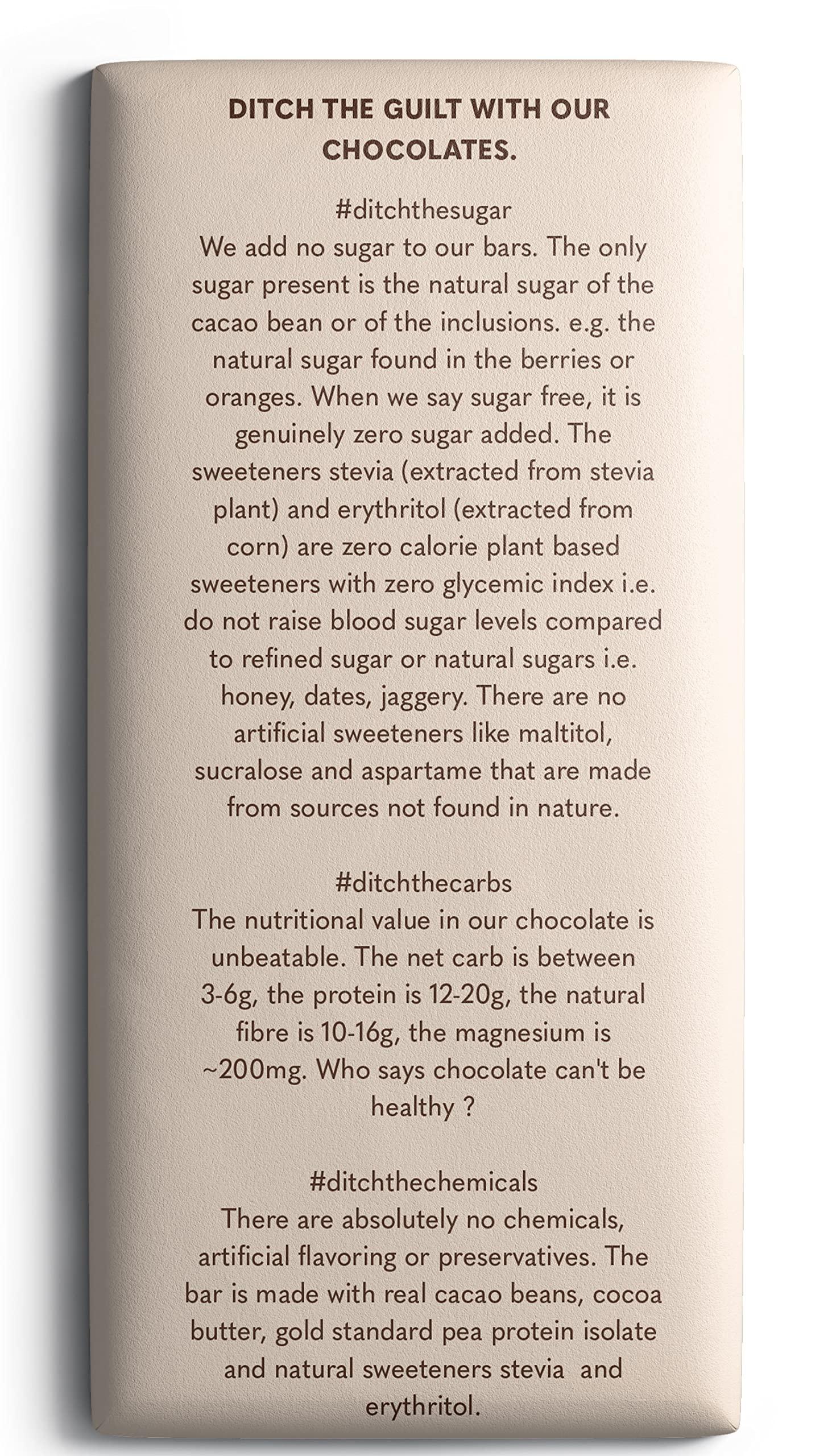 Nepenthe Coffee and Chocolates Nepenthe Coffee and Chocolates Ditch The Guilt - 60% Cacao Minis - Sugar Free Vegan Dark Chocolate - Stevia Sweetened - Granola & Oats, Smoothies - Milk Shakes & Protein Shakes 200G