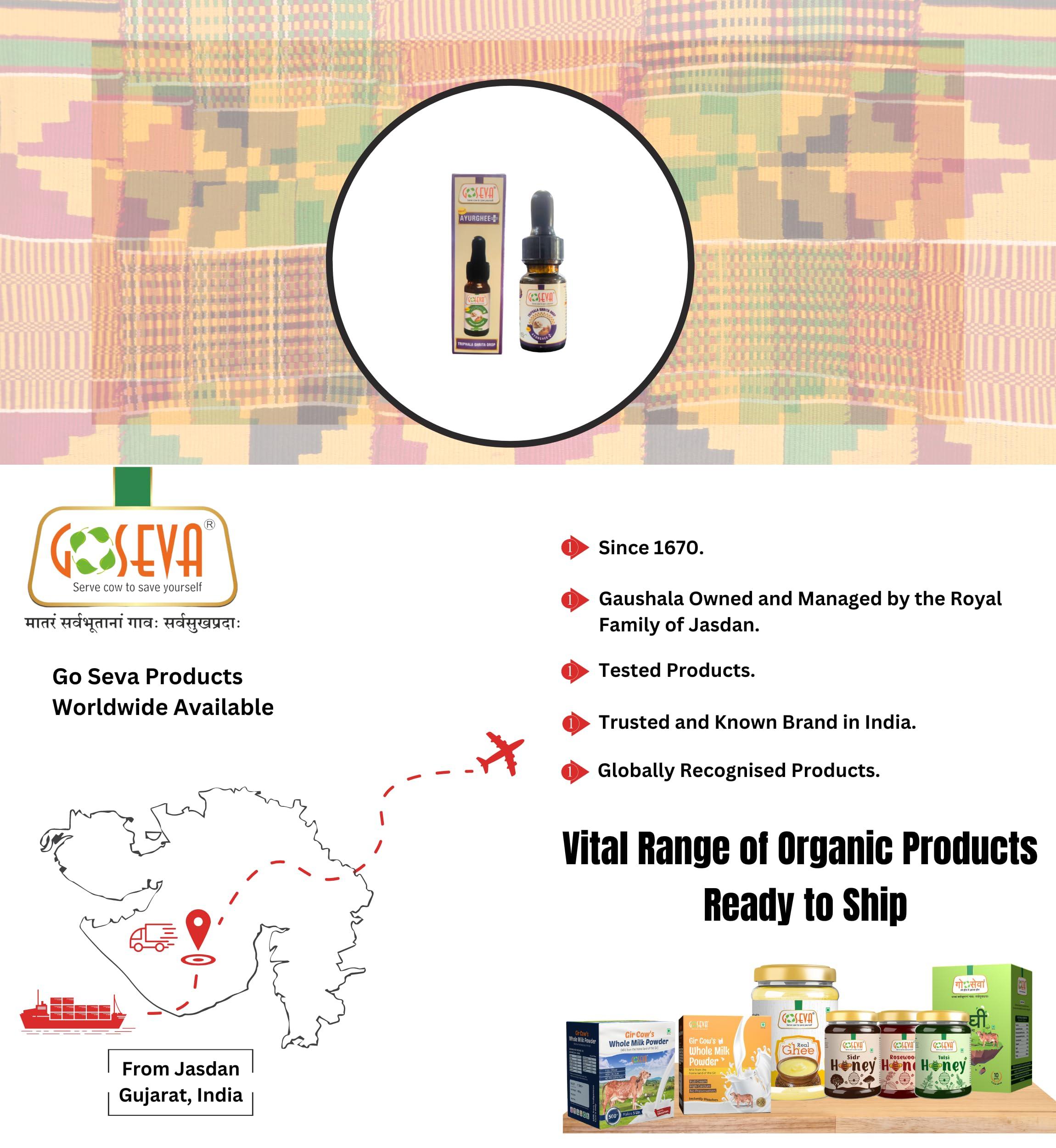 GOSEVA Triphala Ghrita Nasya 10ml [Pack of 3] | Ayur Ghee | Use as Nabhi Oil | Use as Belly Button Oil | Gir Cow Panchagavya Nasya | Ghee Nasya | Nasya Karma Kit | Ayurvedic Nasal Drop