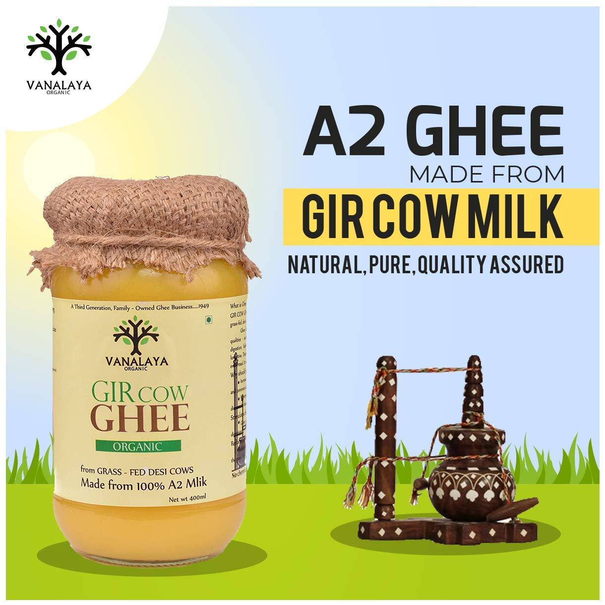 VANALAYA Vanalaya Organic A2 Desi Gir Cow ghee from A2 Milk Prepared by Traditional Bilona Method -200ml