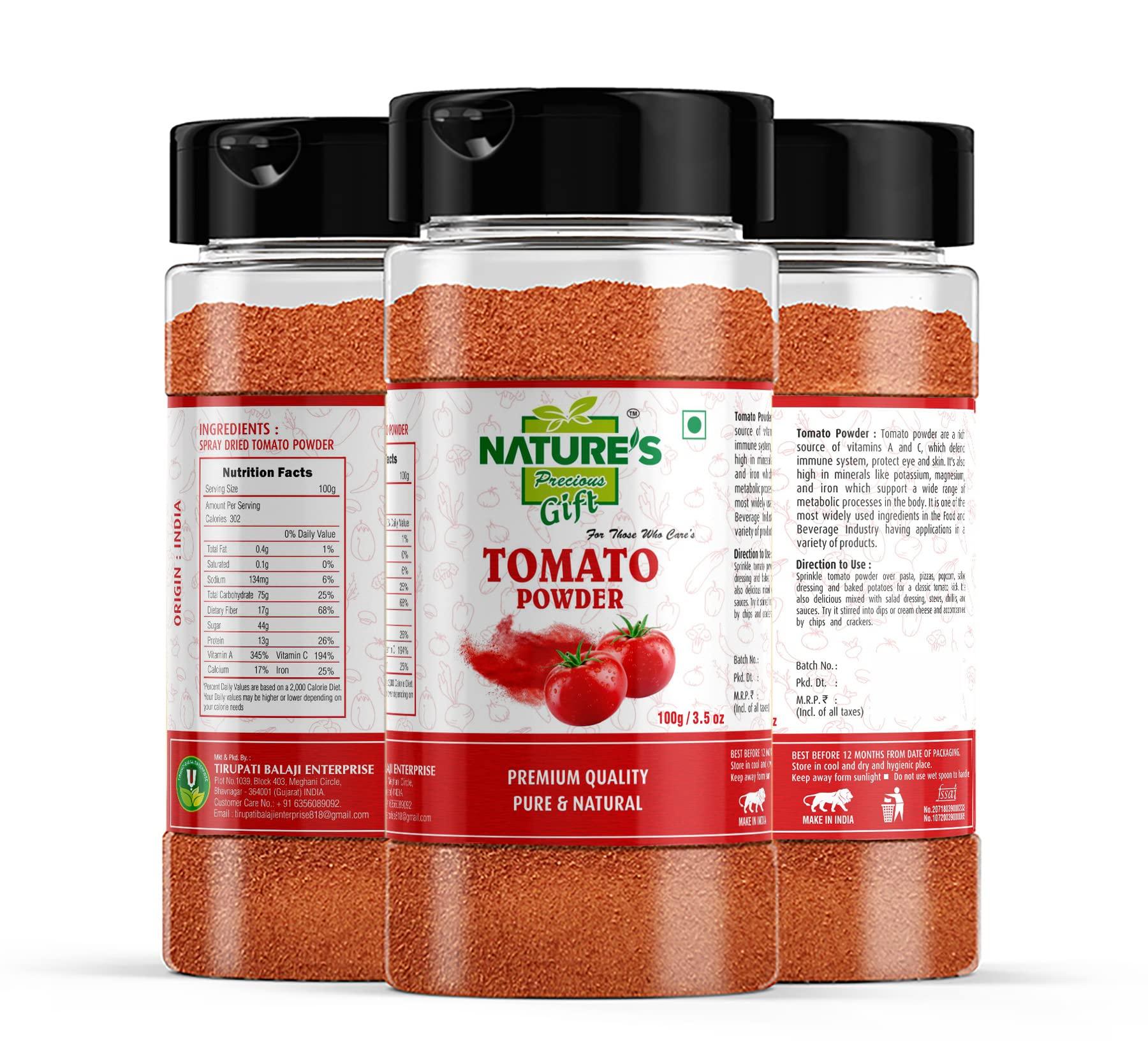 NATURE'S Precious Gift NATURE'S Precious Gift - Tomato Powder, Cheddar Cheese Powder, Cheese Powder(Milky) & Cheddar Cheese Powder(Orange) - 100 gm Each Spice Jar