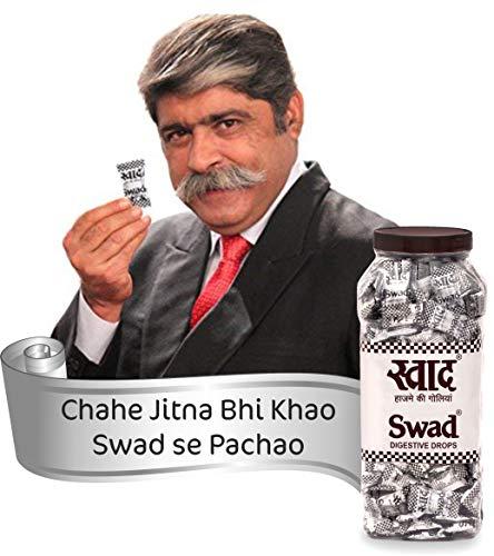 Swad Swad Candy Jar (Digestive & Tangy Indian Masala Flavour Sweet Toffee) Vegan & Gluten Free, 150 Candies Jar