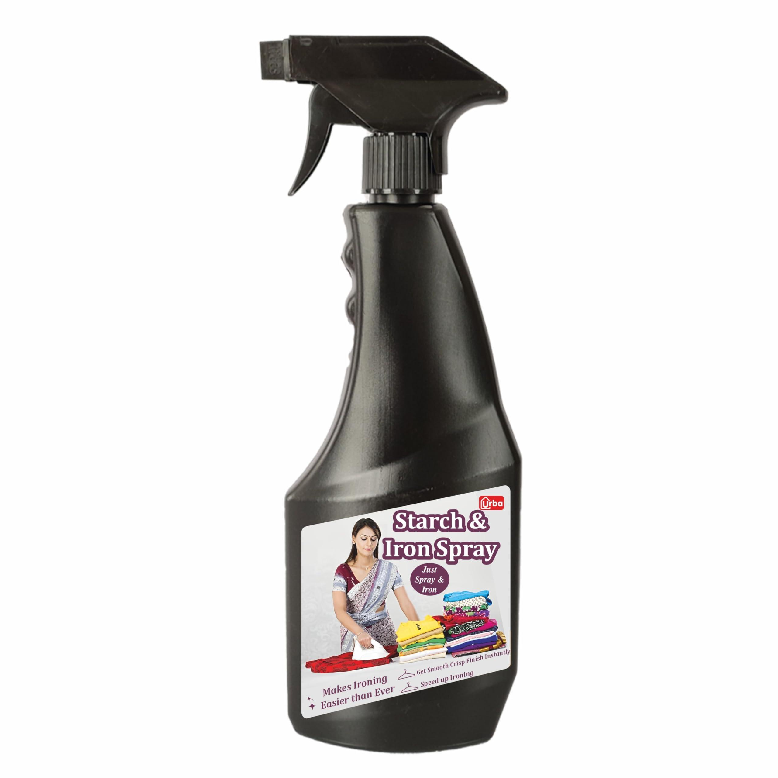 URBA Urba Starch and Iron Spray 500 ml | Starch Spray for Ironing Clothes | Easy Ironing & Crease Removal | Top-Rated Ironing Spray for Smooth Finish | Get Wrinkle-Free Clothes Instantly