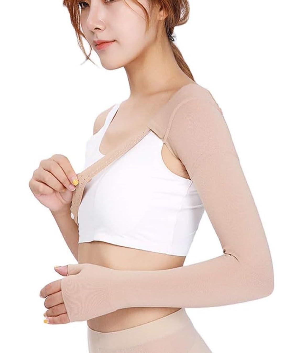 EZYFIT EZYFIT Medical Compression Arm Sleeves with Shoulder Strap and Support for Lymphedema | Graduated Compression - 20-30 mm/Hg | Post Mastectomy Sleeve for Lymphedema (LEFT HAND, MEDIUM)