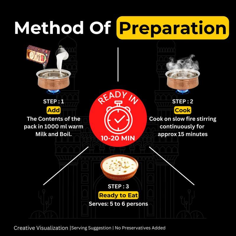 Aasaan Aasaan Kheer Premix 200gms, Ready to Cook Kheer Mix, Instant Hyderabadi Kheer Premix, Indian Sweets Kheer Ready Mix Vegetarian Dessert , Kheer Instant Mix 200G, Indian Rice Pudding Premix (Pack of 1)