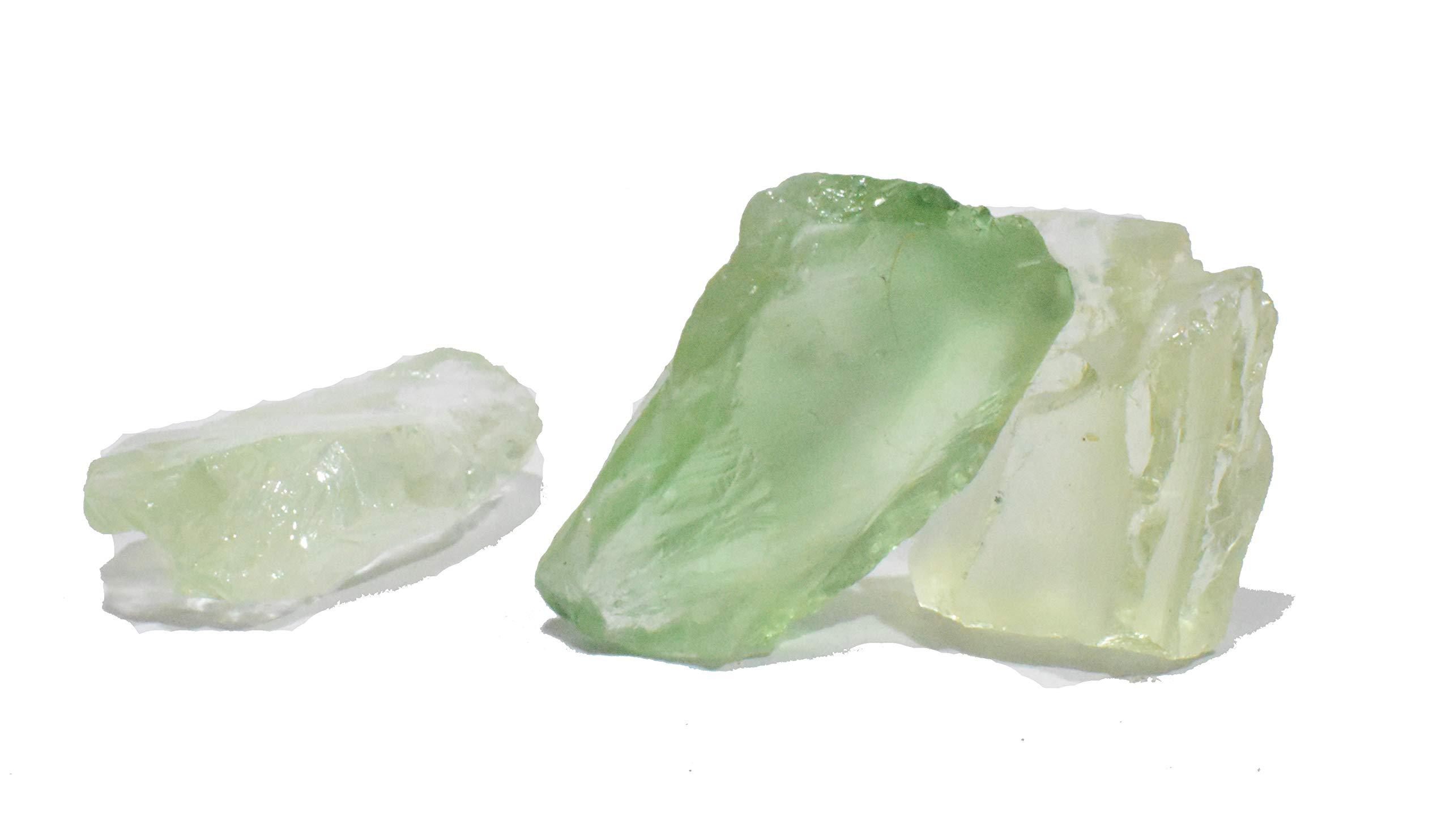 Pyramid Tatva Pyramid Tatva Raw - Prasiolite Green Amethyst Small 25 gm Rough Stone Natural Healing Crystal Stone Reiki Chakra Balancing