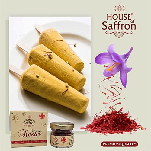 House of Saffron House of Saffron Afghani Saffron Kesar Grade A1++ Natural Untouched Negin ISO Kesar Threads (1Gram - 1 Pack of 1gram)