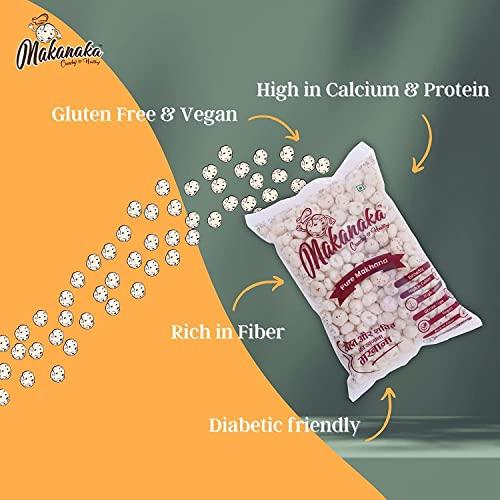 Makanaka Makanaka | Raw Makhana | Fox Nut (Phool Makhana) | Premium Bombay Quality | Hand Picked | Jumbo Size | 100 gm Pack of 3