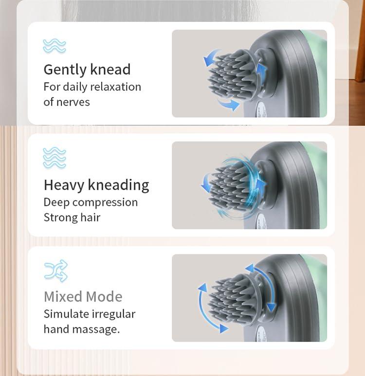 STAR WORK STAR WORK 3 In 1 Electric Scalp Massager | Portable Head Massager Electrical Handheld Head Scratcher for Body Massage, Hair Growth, and Stress Relax (ROSE GOLD)