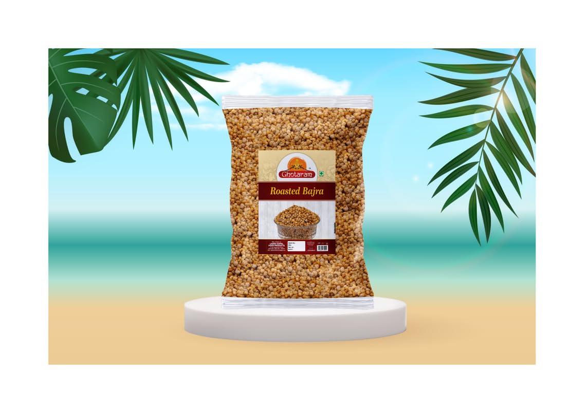 GHOTARAM Ghotaram Classic Salted Roasted Bajra Puff Healthy Snack Anytime | Bajra Millet Puffs Less Fat Rich Protein & High Fibre | Healthy Roasted Diabetic Friendly Pearls Millets Snacks-850g*1Pack