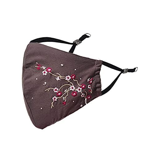 Malka Shaila's Couture Embroidered Face Mask PACK OF 3 - For Women, Adjustable Earloops, Washable, Reusable (Charcoal, Green, Grey)