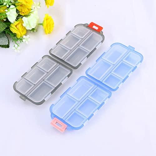 Artibetter ARTIBETTER 1pc Double Layer Pill Organizer Pill Case with 10 Compartments Portable Mini Travel Pills Box Medicine Carry Box Seal Storage Container Holder for Outdoor Camping Home Travel (Blue)
