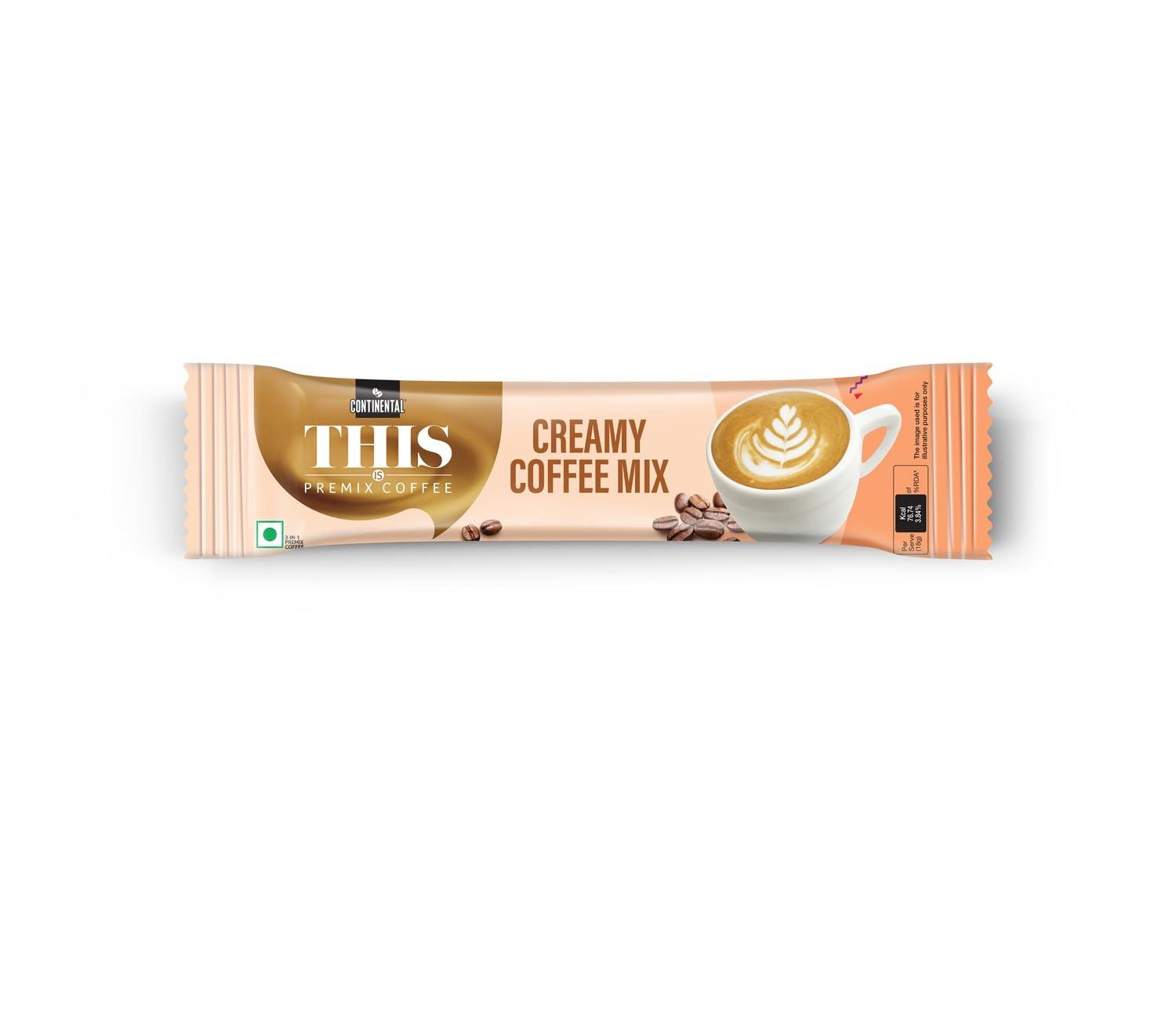 Continental This Continental This Creamy Coffee 180 Gram | 3In1 Instant Premix Coffee Powder | 20 Sachets | Just Add Hot Water - Caf? Like Coffee