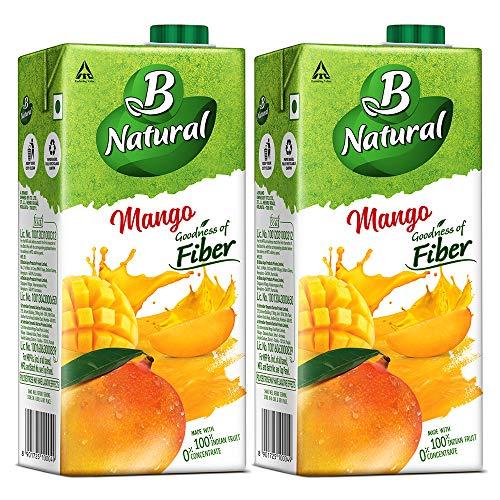 B Natural B Natural Mixed Fruit Juice, 1L (Pack of 2) + B Natural Mango Juice 1L, (Pack of 2)