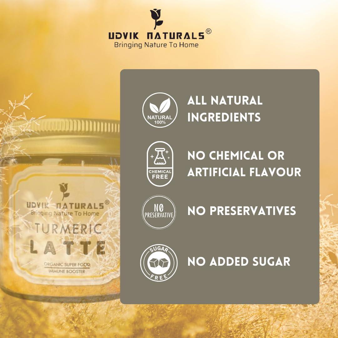 Udvik naturals UDVIK NATURALS TURMERIC LATTE | POWERFUL ANTIOXIDANT BLEND | ORGANIC SUPERFOOD | ALL NATURAL INGREDIENTS | NO ARTIFICIAL FLAVOUR | IMMUNE BOOSTER