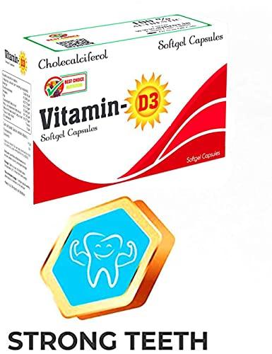 BEST CHOICE NUTRITION Best Choice Nutrition vitamin D3 (Vitamin D3-Cholecalciferol) One-A-Week For Strong Bones, Muscles, Immune System (Pack of 20 No softgel)