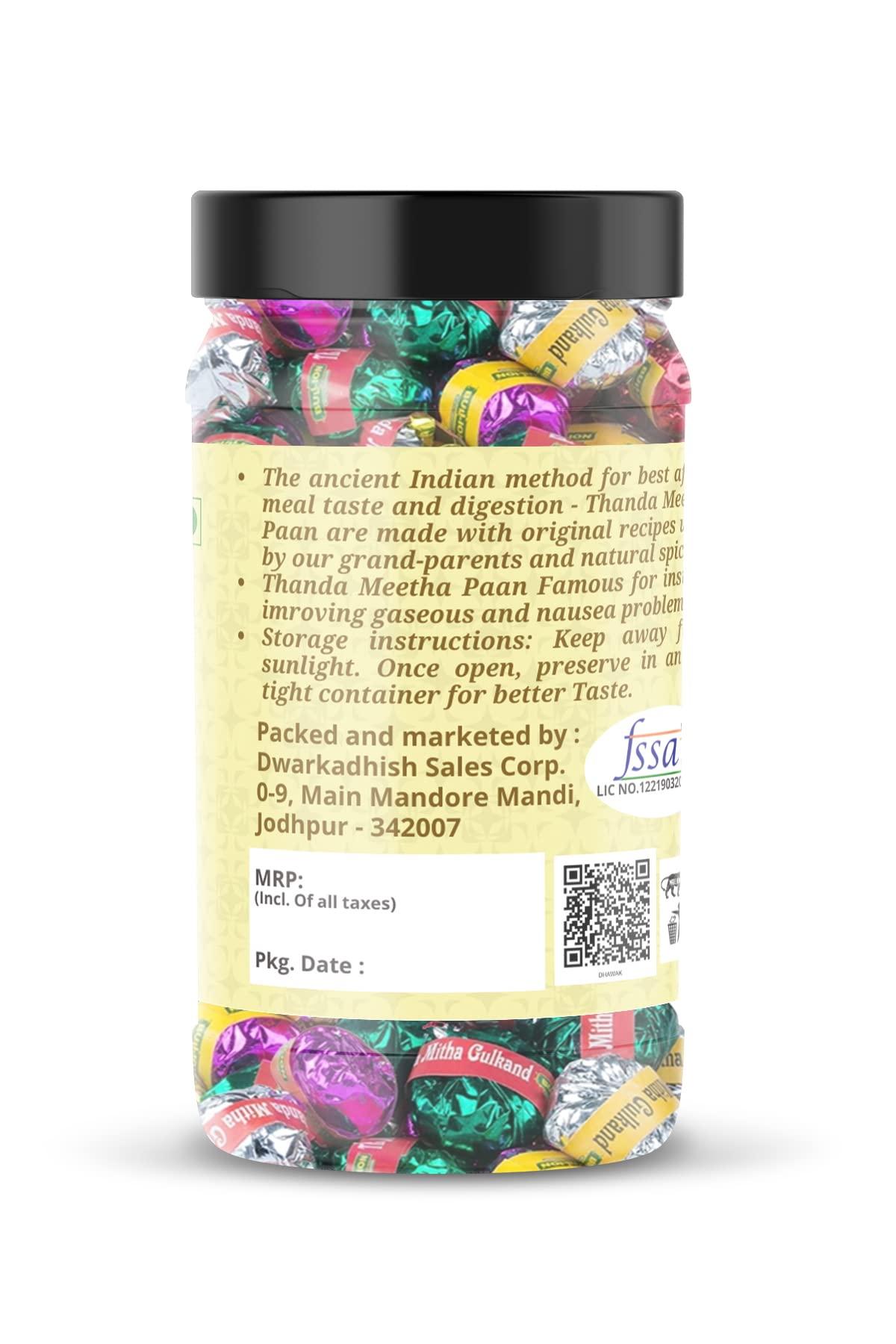 DHAWAK Dhawak Thanda Meetha Paan 600 gm Home Made Paan Mukhwas Paan Laddu Mouth Freshner | Digestive, After-Meal,Mukhwas Gulkand Paan Laddu Paan Mukhwas [Jar Pack]