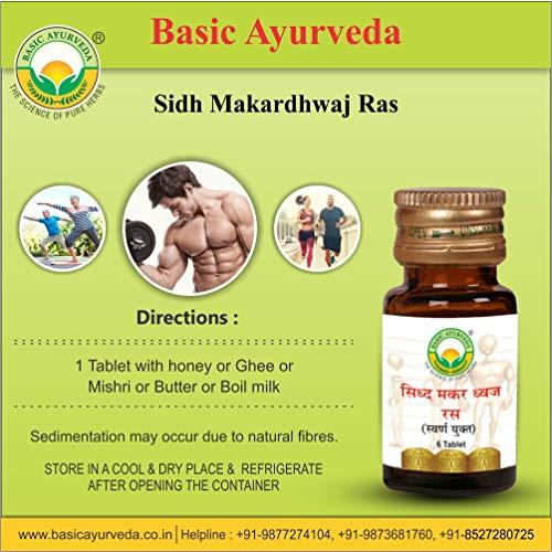 BASIC AYURVEDA BASIC AYURVEDA Sidh Makardhwaj Ras With Gold & Pearl 12 Tablets | Ayurvedic Supplements For General Weakness