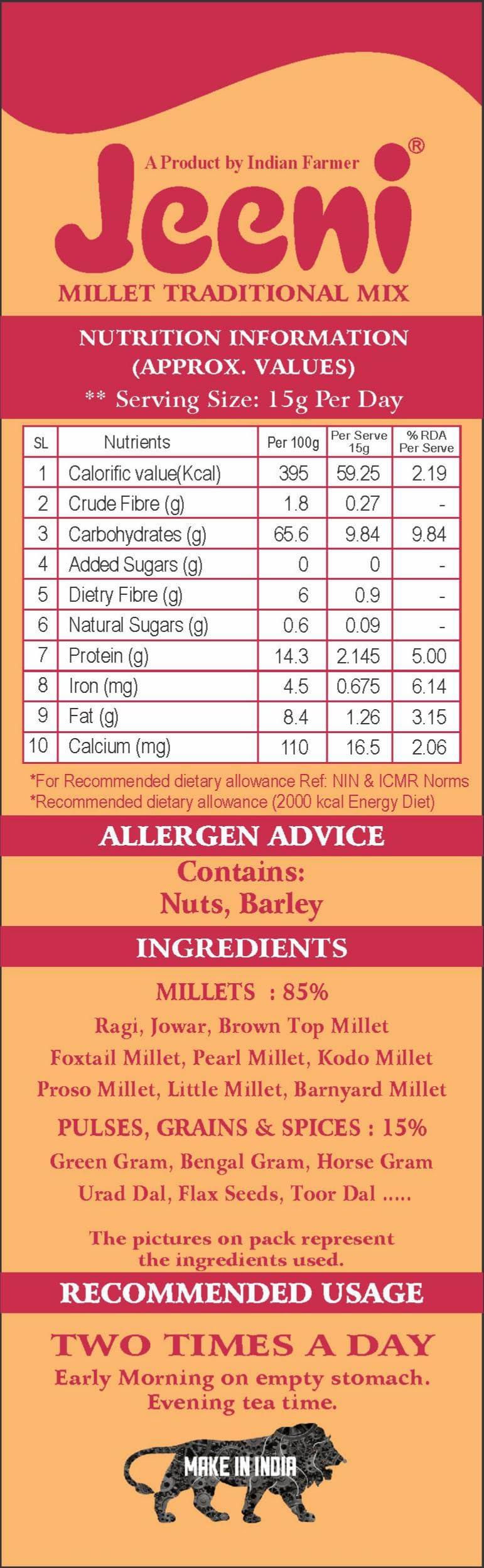 JEENI JEENI Millet Traditional Mix (750, 1 Count)