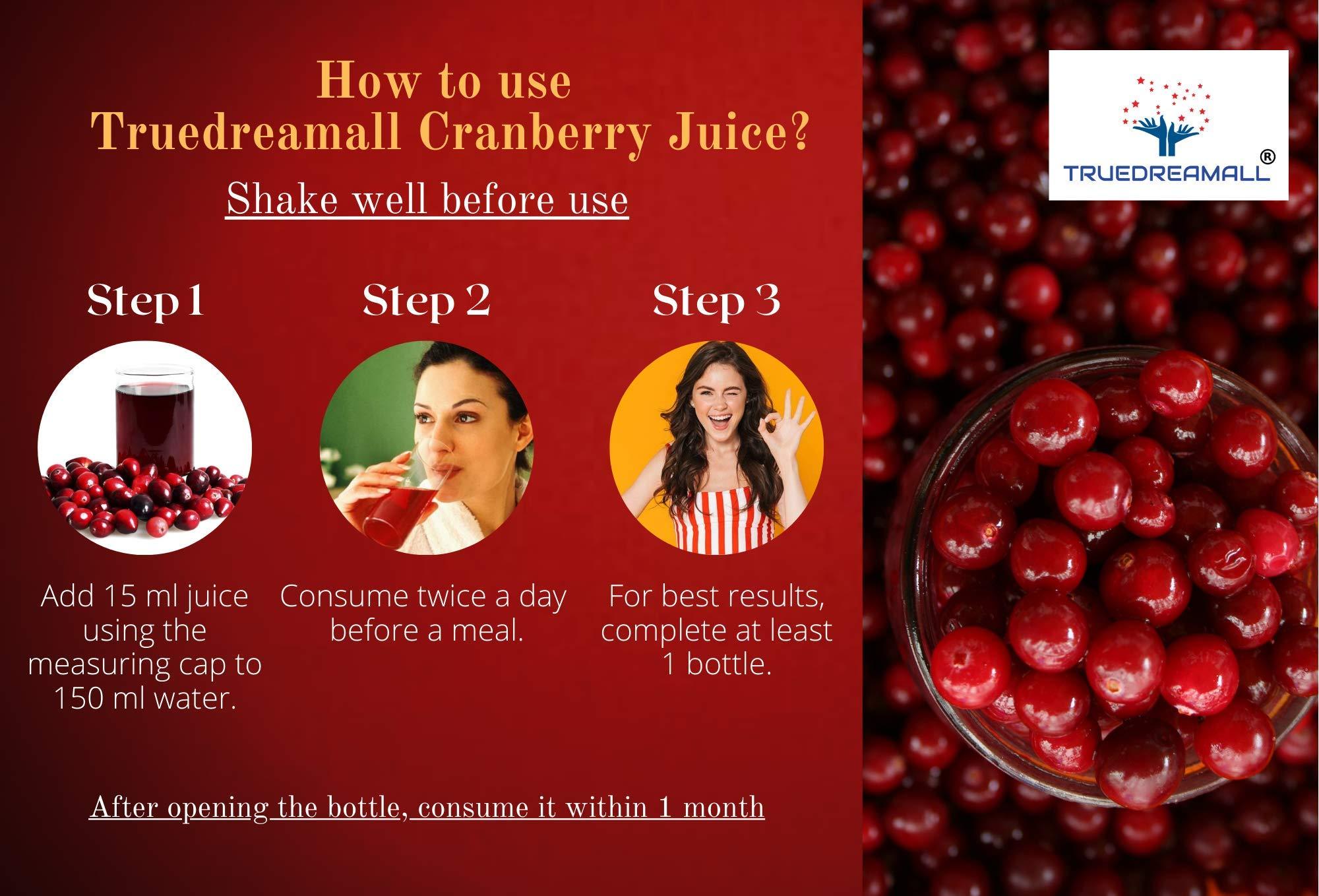 TRUEDREAMALL TRUEDREAMALL CRANBERRY - Pure Quality, Unsweetened, Pure & Organic (750 ml Concentrated)