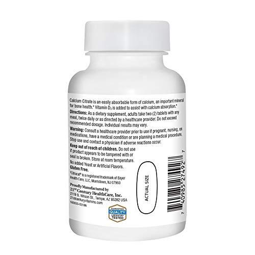 21ST CENTURY 21st Century Calcium Citrate Plus D Maximum Caplets, 75 Count