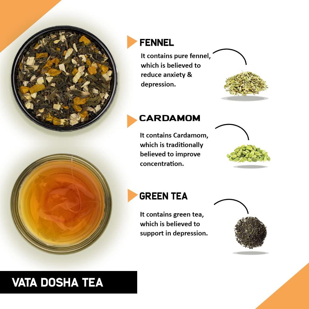 TEACURRY TEACURRY Vata Dosha Tea (2 Month Pack, 60 Tea Bags) - Helps with Vata, Relaxation, calming & Digestion | 100% Natural Ingredient - licorice, ginger, cardamom, cinnamon