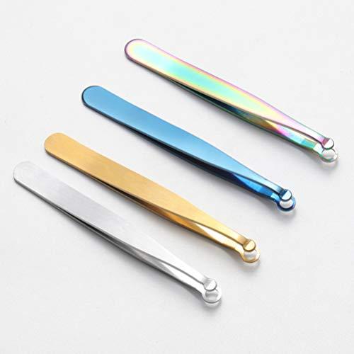 HEALLILY HEALLILY Nose Hair Trimmer Round Tip Precision Nose Hair Tweezers Clip Stainless Steel Eyebrow Clippers for Safely Trim Hair Nose Facial Hair Removal Tool Silver