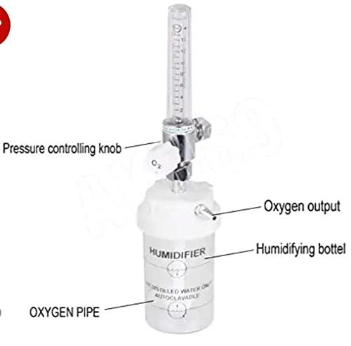 LSS ENGINEERING Oxygen Flowmeter with humidifier bottle suitable for oxygen gas outlet, by LSS
