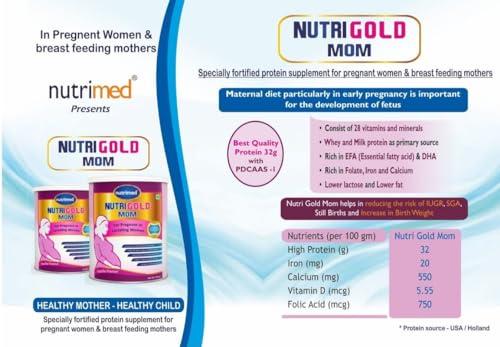 NUTRIMED NUTRIMED Nutrigold Mom Whey and Milk Protein Consist of 28 vitamins And minerals-400 Grams