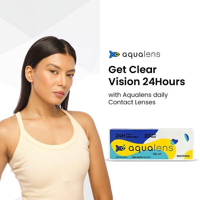 AQUALENS CONTACT LENSES Aqualens 24H Daily Disposable Soft Contact Lenses with High Water Content, Oxygen Permeability & UV Protection - (30 Lens/Box) (-4.50)