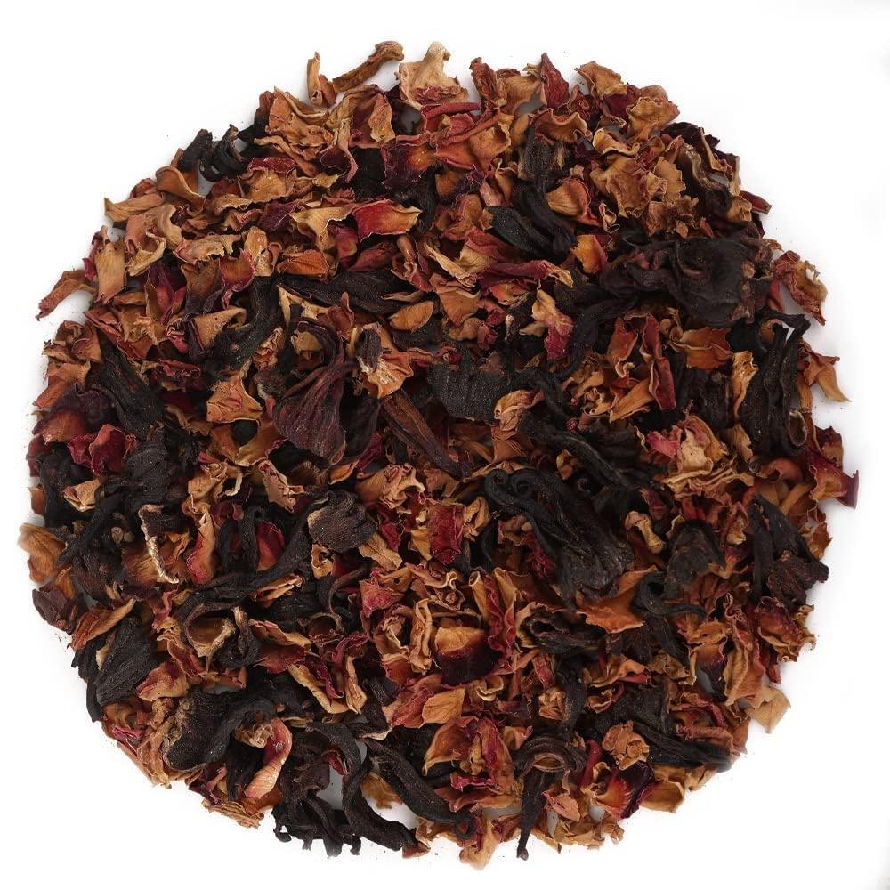 Veda Tea Co Veda Tea Co Premium Organic Rose Hibiscus Tisane Herbal Tea | Aromaic Hibiscus and Healthy Rose Tea for Healthy Skin, Sore throat and Heart (200 g)