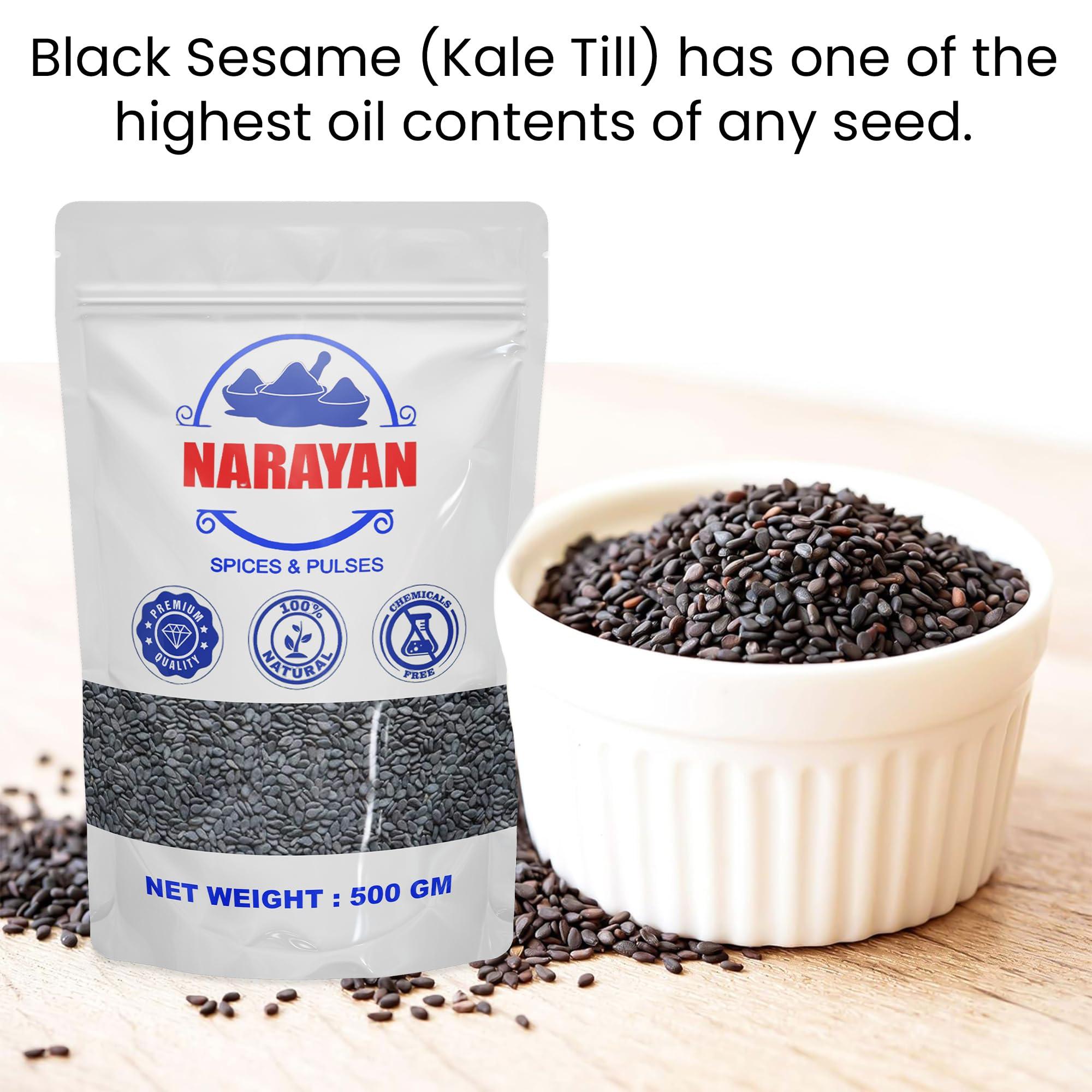 NARAYAN NARAYAN Black Sesame Seeds | Kale Till | 500g (4)