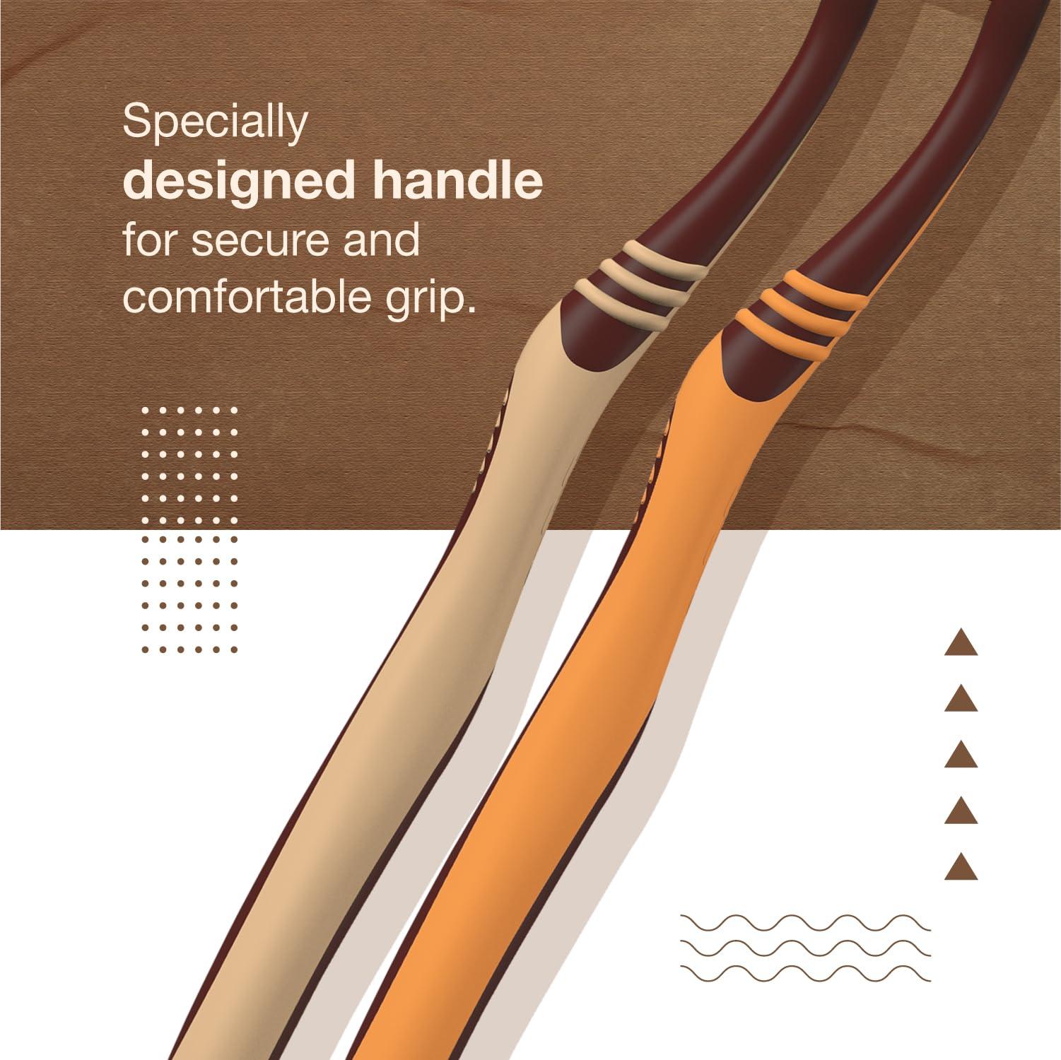 SensoProx SensoProx Unisex Adult Naturals Clove Toothbrush - Oral Care, Pack of 2, Orange & Brown