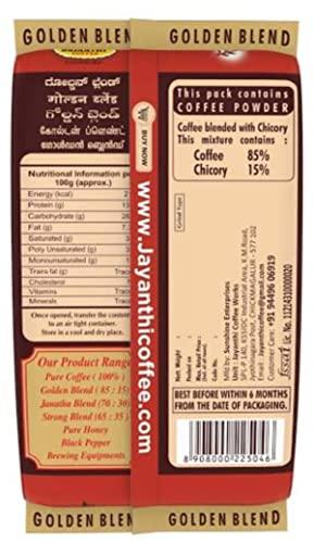 JAYANTHI JAYANTHI Golden Blend, Coffee Contains 15% Chicory, coarse or Filter Grind, 250g x 4, Bag