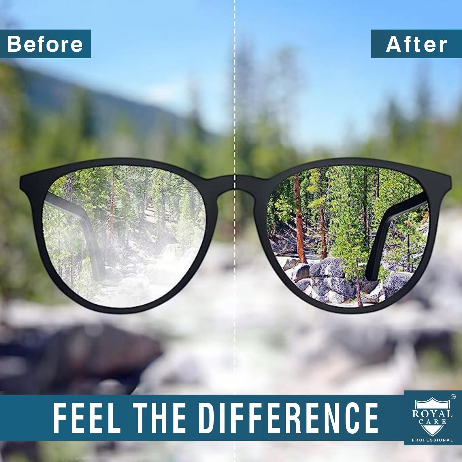 ROYAL CARE PROFESSIONAL Royal Care Lens Cleaner Spray 100 ML Pack Kit Professional Lens Cleaner Spray with Microfiber Cloths Best for Eyeglasses, Cameras, and Lenses - Safely Cleans Fingerprints, Dust, Oil (Pack of 6)