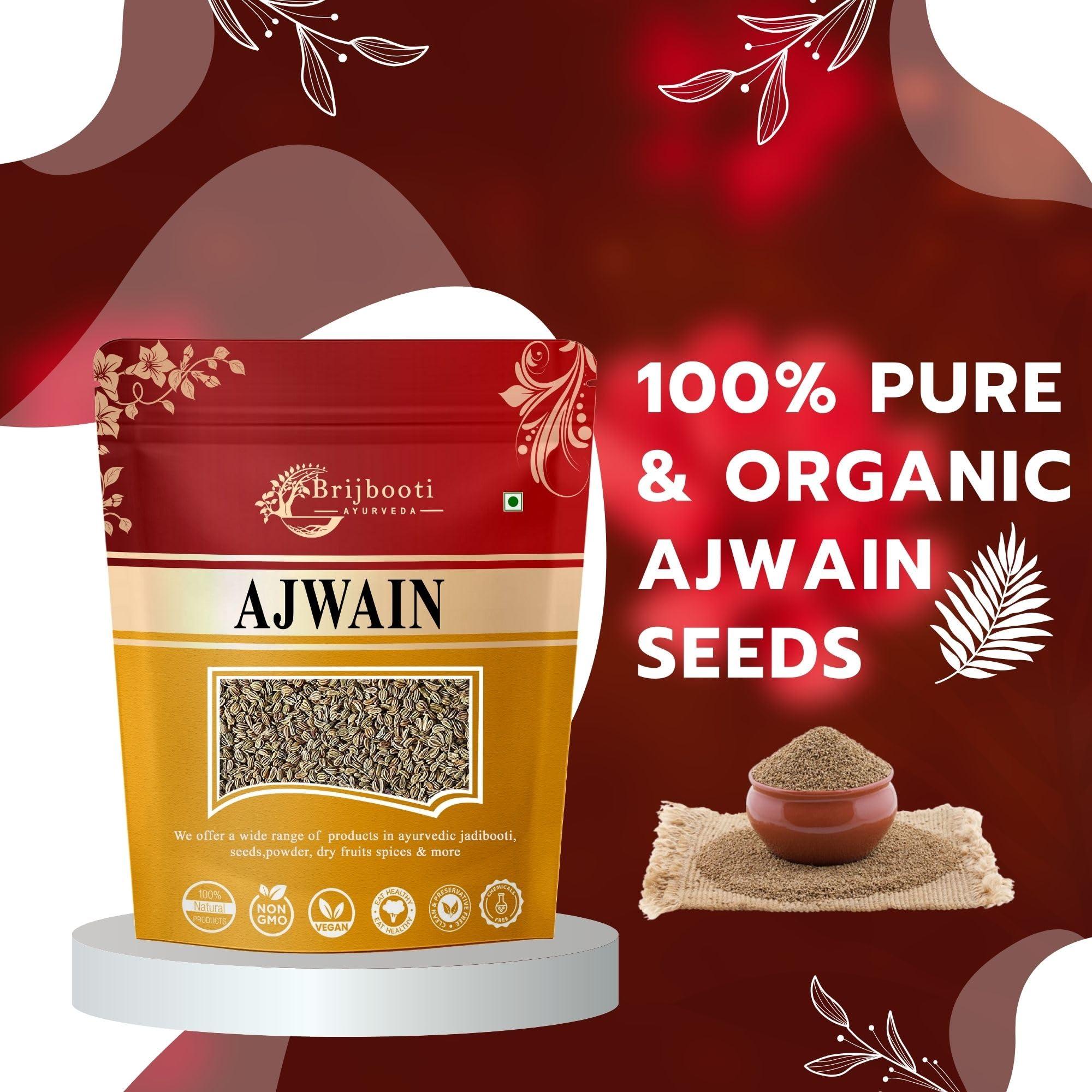 BrijBooti BrijBooti Ajwain Moti - Ajwain Whole - Ajwain - Trachyspermum Ammi - Carom Seed - 100 Gr