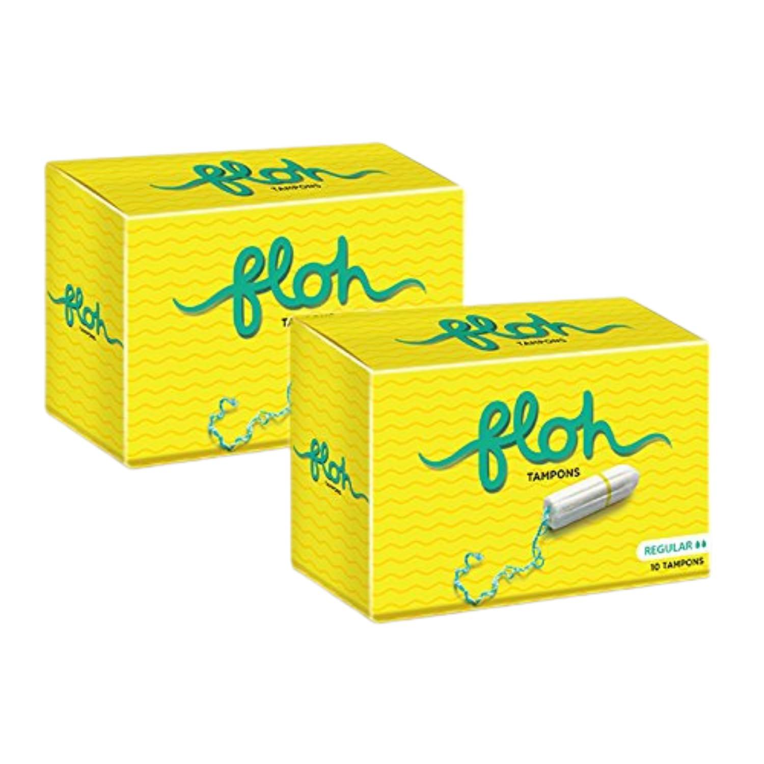 FLOH FLOH FDA Approved Regular Tampons For Women Regular Flow Pack of 2 (20 Pieces)