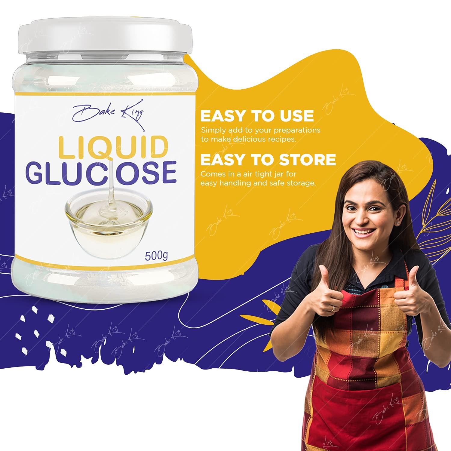 BAKE KING BAKE KING Liquid Glucose 500gm, Liquid Glucose (Syrup) Liquid Glucose for Making Cake and ice Cream, Sweetener for Deserts, Liquid Glucose for Ice Cream, Liquid Glucose 500gm