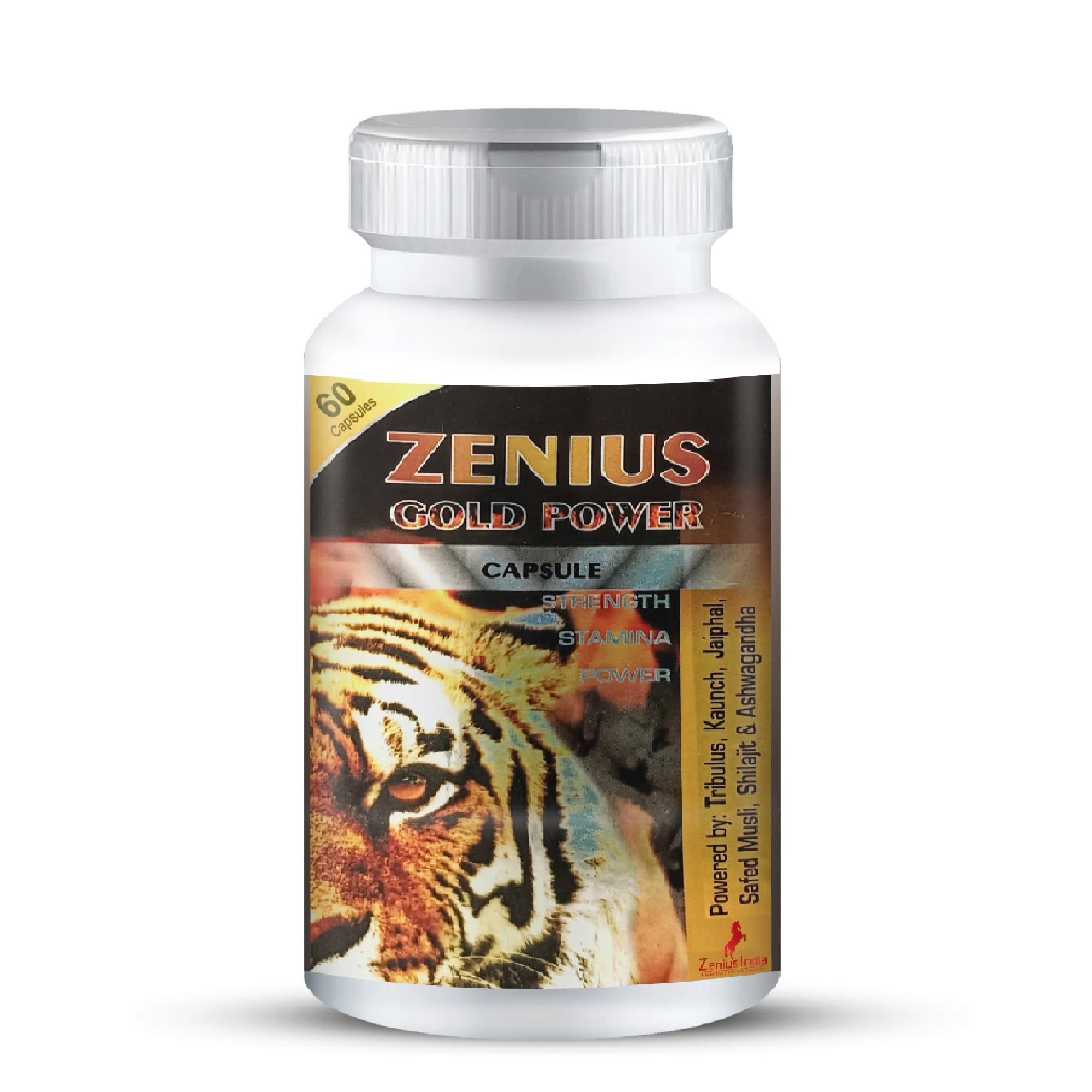 Zenius India Shilajit Ashwagandha, Gokshura, Safed Musli Capsules For Men | 60 Capsules | 20 Ayush-Approved Ayurvedic Herbs | Helps Maintain Overall Health
