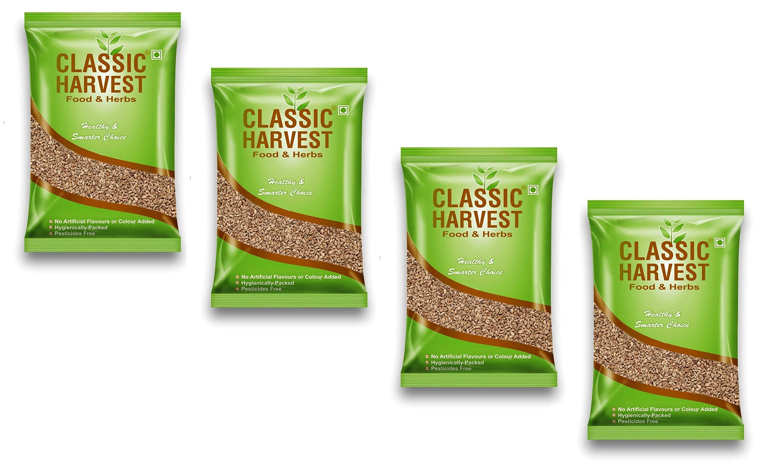 Classic Harvest Classic Harvest Ajwain Seeds / Carom Seeds / Ajamoda/ Ajowan / Bishop Seeds 1600g ( Pack Of 4, 400g Each )