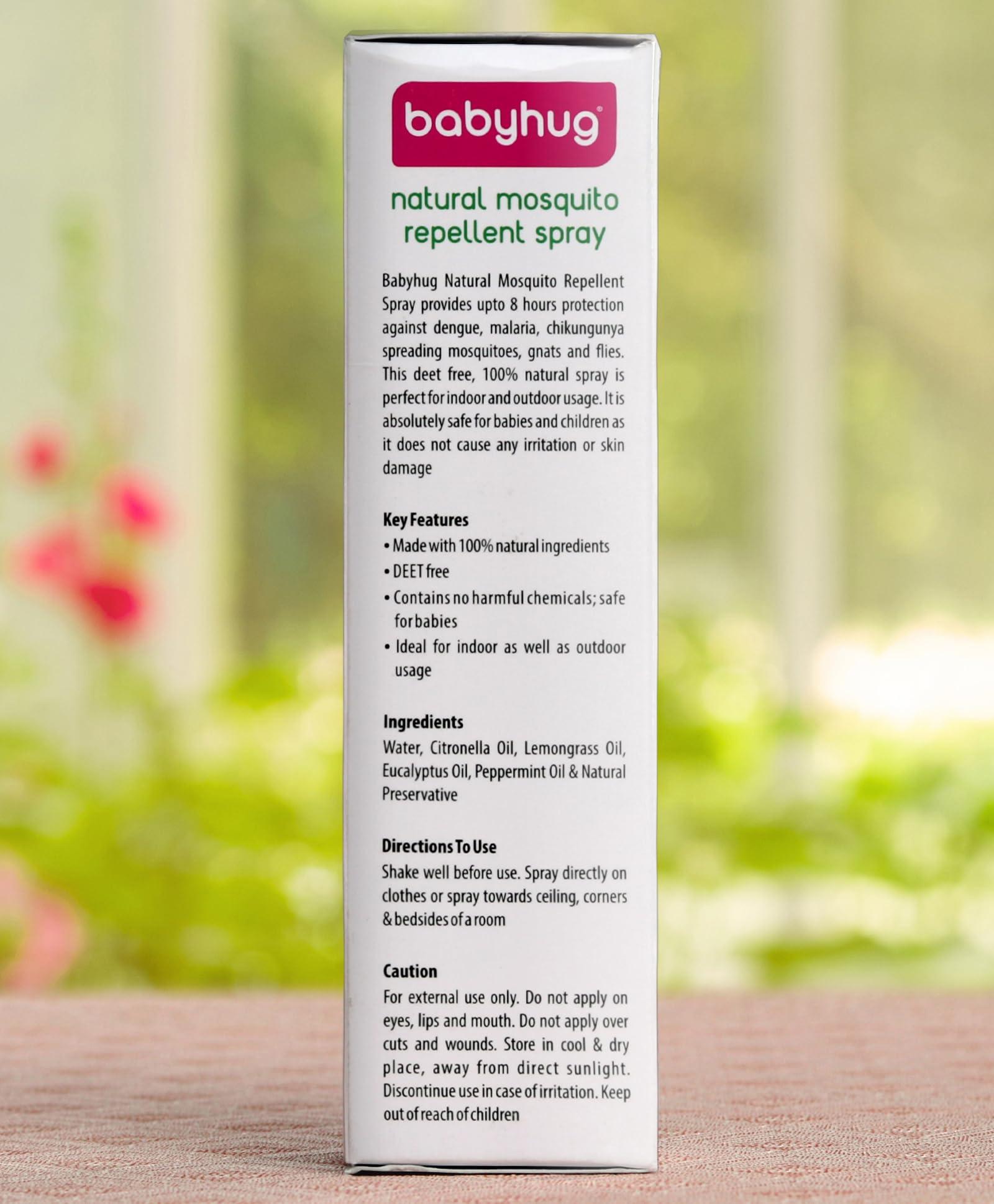 Baby Hug Babyhug Waterproof Natural Mosquito Repellent Patches 24 Pieces & Spray 100ml Combo