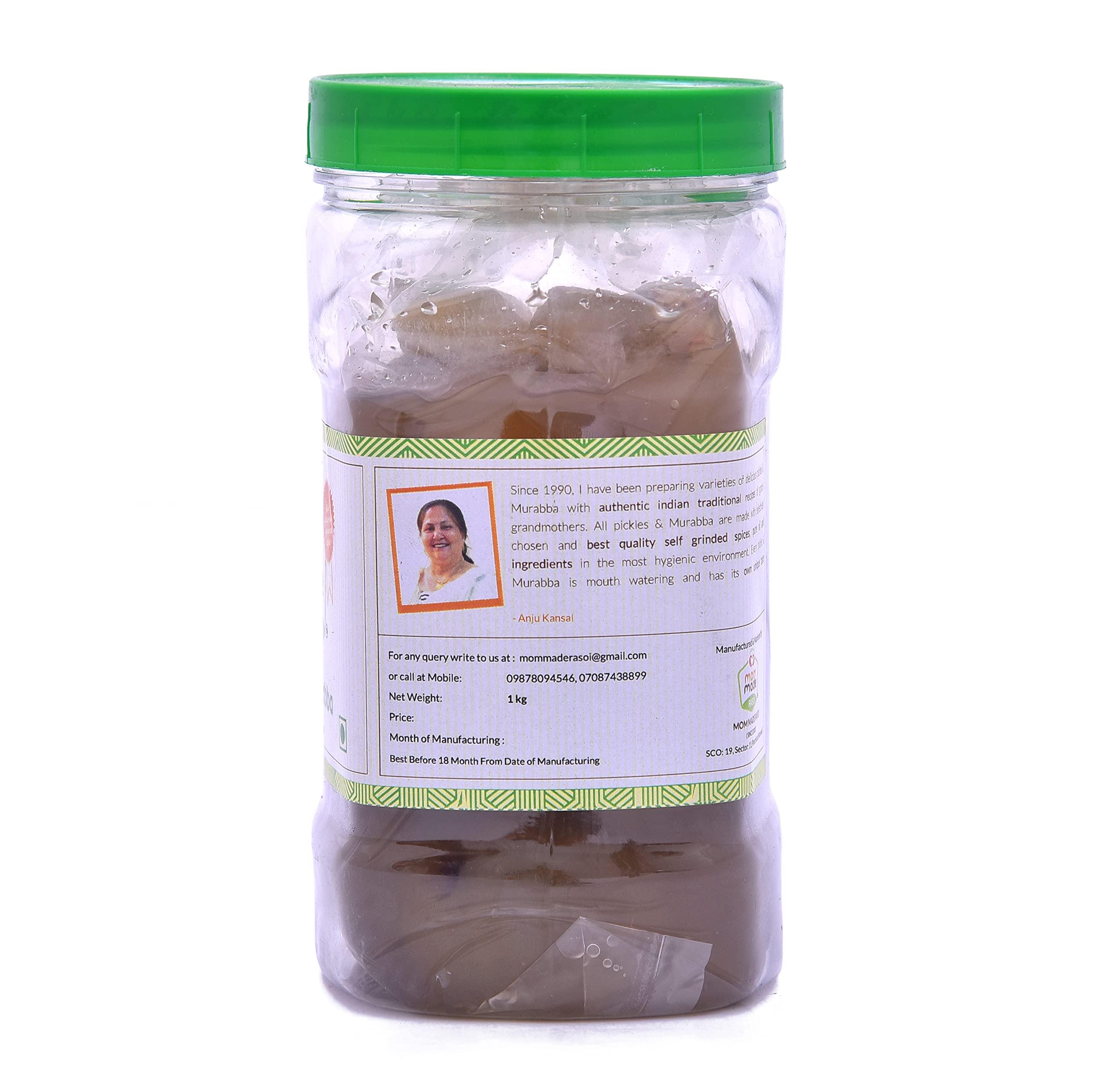 MOM MADE RASOI Mom Made Rasoi [1kg] APPLE MURABBA [Himachal Kinnauri Apple] [crunchy] [With Syrup] [Eat Healthy Stay Healthy] 7 varieties of murabbas, each having its own taste [homemade, Mom Made, Handmade]