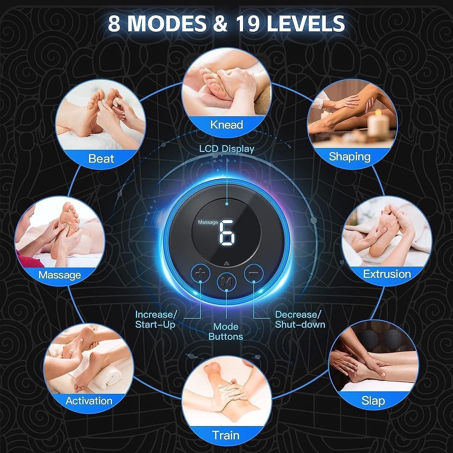 Prakash Sales Prakash Sales Foot Massager Wireless Ems Massage Machine,Rechargeable,Portable,&Foldable Design 8 Modes 19 Intensity Levels For Ultimate Pain Relief Foot Massager Pain Relief Wireless,