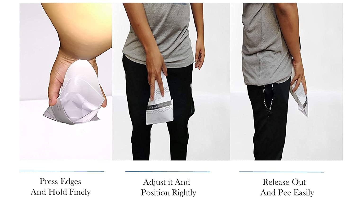 Peeschute Peeschute (Medi) Unisex Pocket Sized Disposable Reusable Urine Bags Solidifies Urine Instantly For Bedridden People Set of 3Pcs (Pack of 9 Bags)