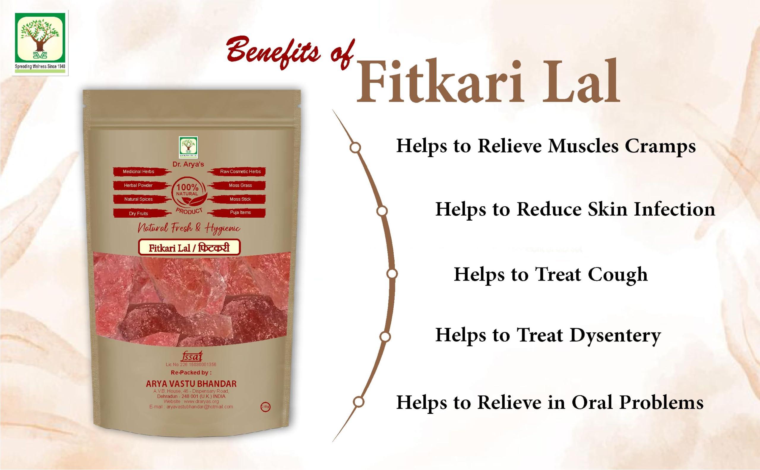 DR ARYA Dr. Arya\'s Fitkari Lal 200gm| NATURAL RED ALUM STONE OR FITKARI, Potassium Alum (200GRM)