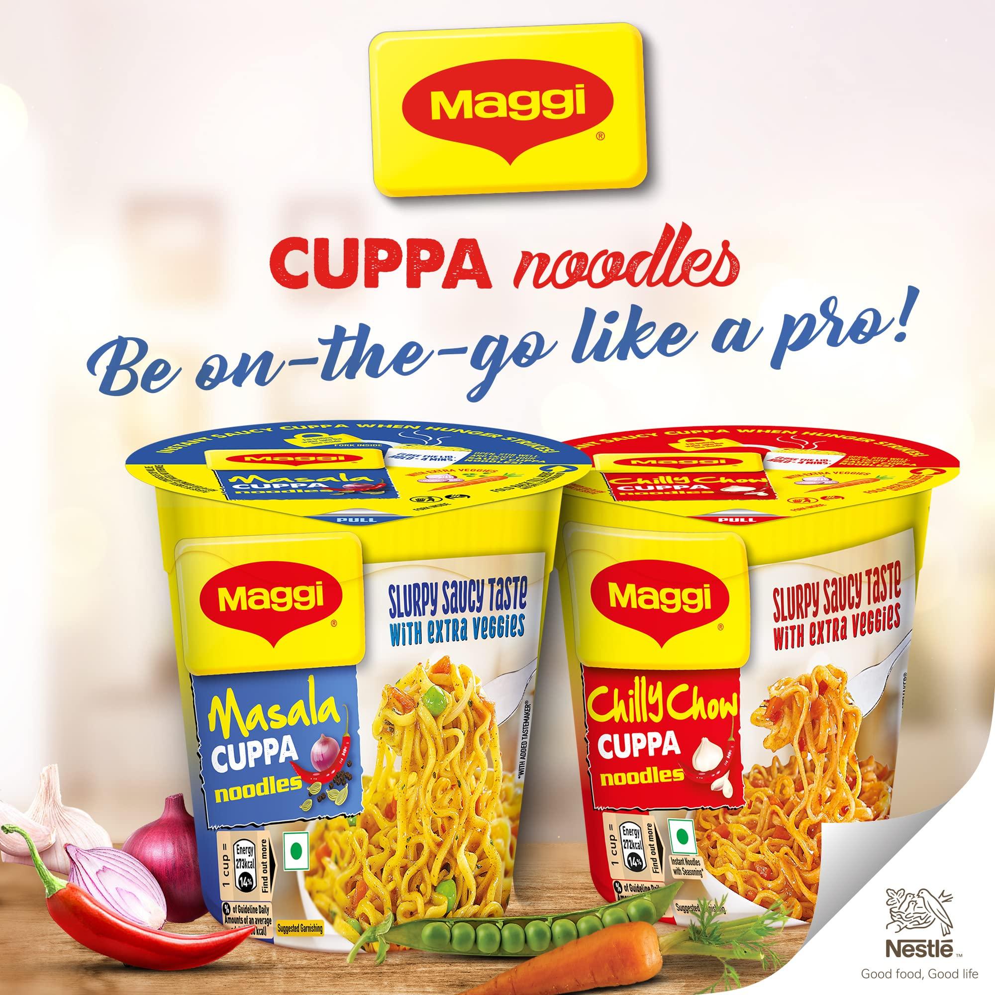 MAGGI MAGGI Instant Cuppa Noodles, Chilly Chow | Slurpy Saucy Taste With Extra Veggies, Vegetarian, 70 Gm