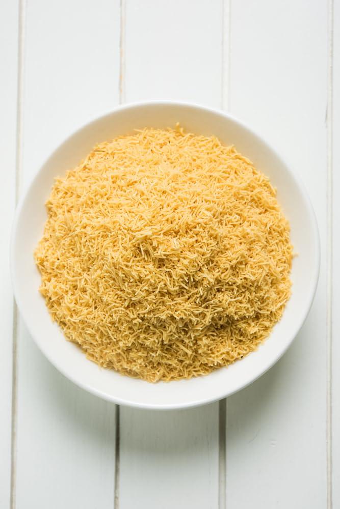 JOLANTAA Jolantaa Namkeen Sev For Bhel, Non Spicy, Barik Sev Sev Bhujia Sev Salted | Special For Festival Celebration | Festival Gift Hamper | (450 Gm)