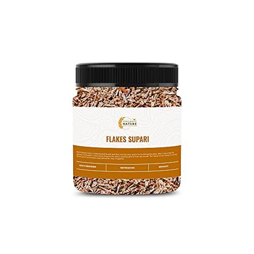 ORGANIC NATURE Organic Nature Flakes Supari| Raw Unflavoured Flakes Supari 200g [Jar Pack] Long Flakes