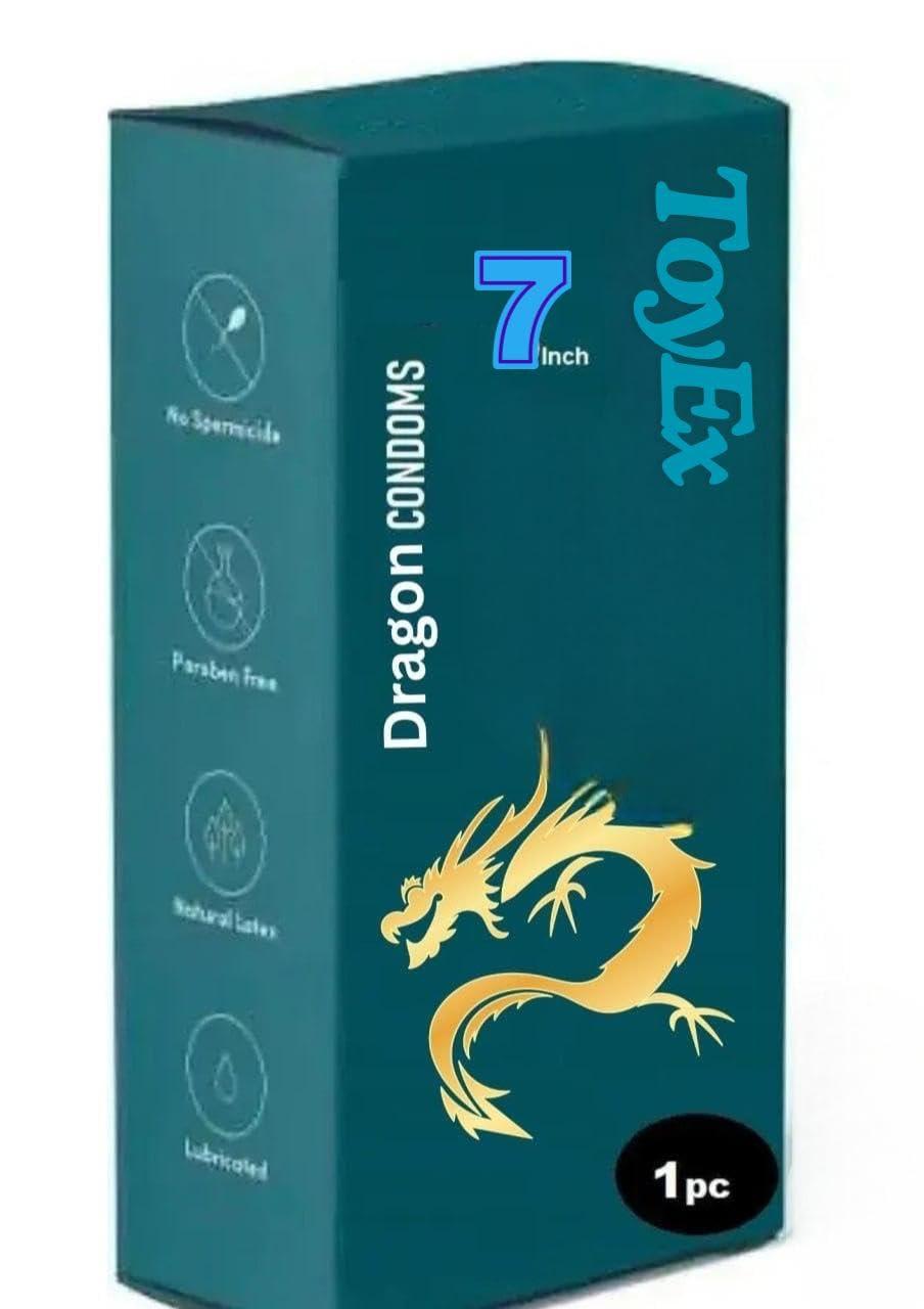 ToyEx ToyEx Big Size Extra Size Dragon 7 inch Condom for Mens