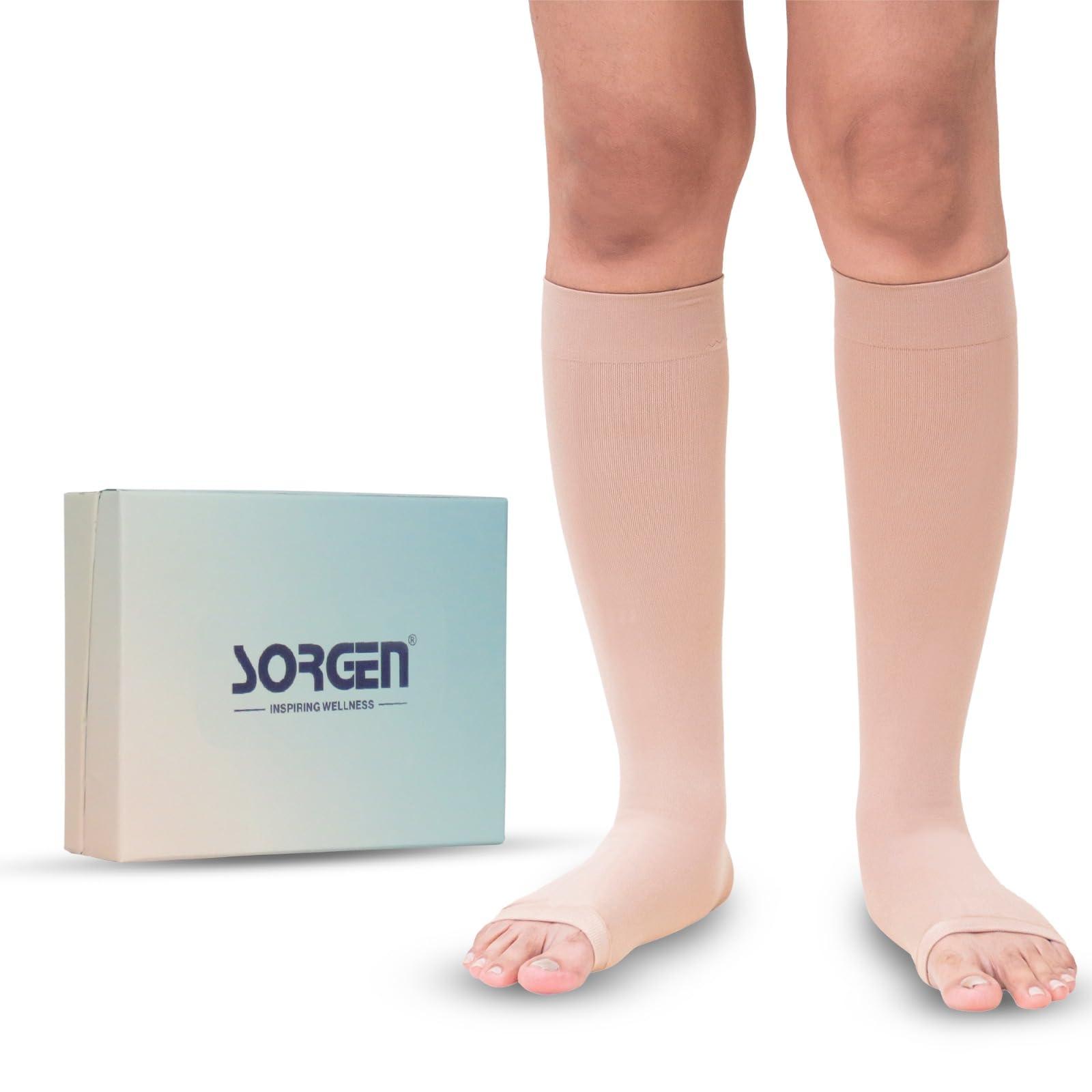 Sorgen Sorgen Class II Medical Compression Stockings for Varicose Veins | Class 2 Knee Length | Class II Compression Socks | Varicose veins stockings For men and women | 23-32 mm Hg (Large)